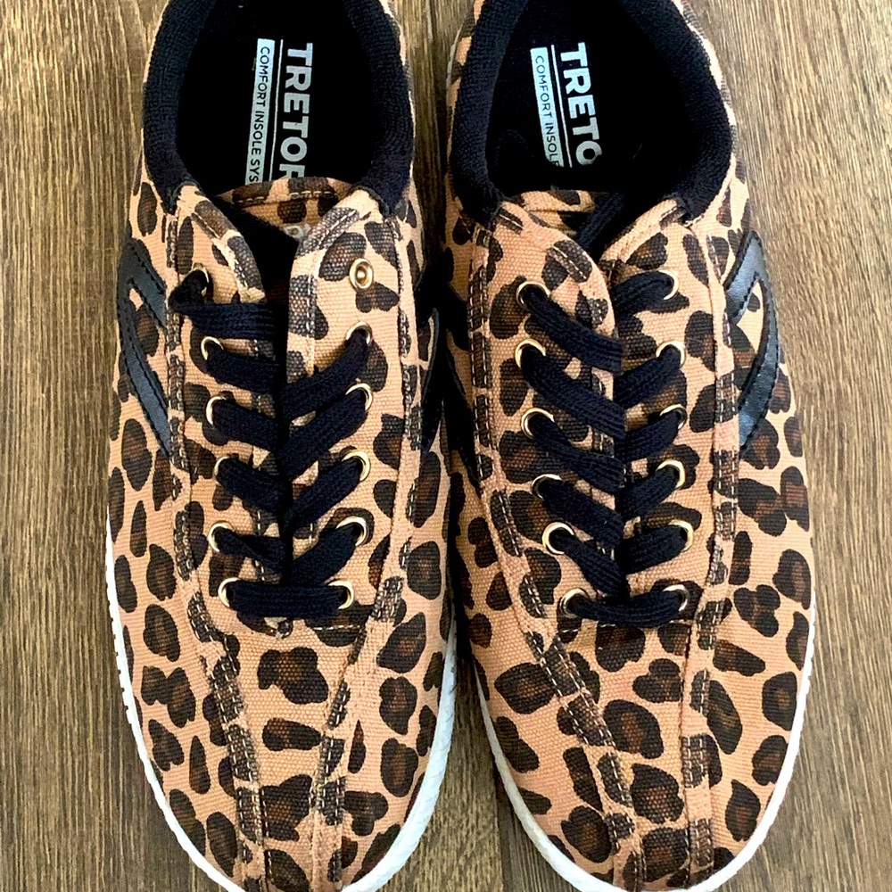 TRETORN Leopard Women's Nyliteplus Canvas Sneakers Tennis Shoes Size 8 M